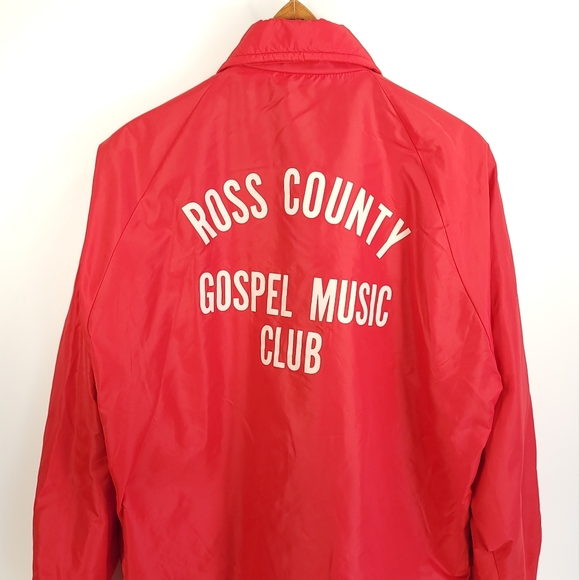 Vtg Pla Jac Ross County Gospel Music Club Snap Front Jacket Men's 44L-46 Red - Picture 8 of 16